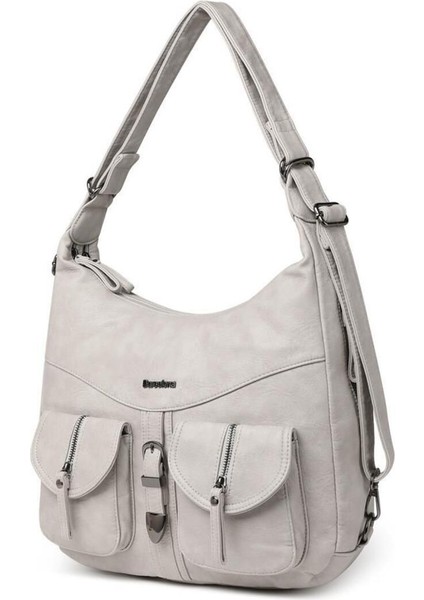 Yıkama Deri Hem Sırt Hem Omuz Kadın Çantası 21-K Barcelona 1936 modelleri