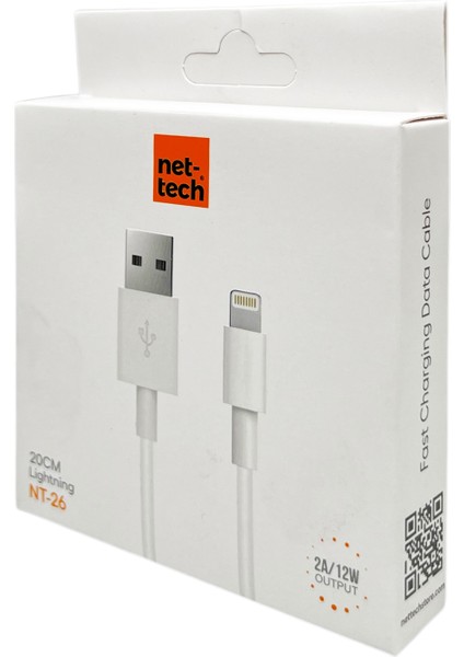 Nt-26 Plastik 20 cm Lightning Şarj ve Data Kablosu (Beyaz) modelleri