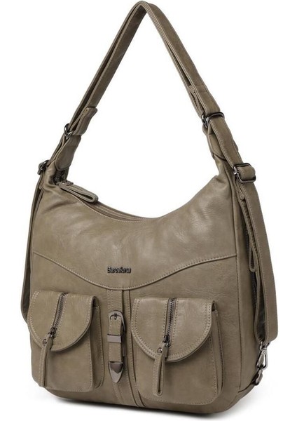 Yıkama Deri Hem Sırt Hem Omuz Kadın Çantası 21-K Barcelona 1936 modelleri