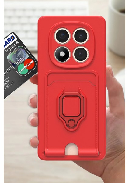 Xiaomi Redmi Note 14 Pro Plus Kılıf Zuma Kartvizitli Yüzüklü Silikon - Siyah Inslm