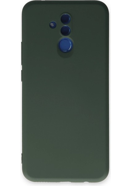 Huawei Mate 20 Lite Kılıf Nano Içi Kadife Silikon - Koyu Yeşil Inslm