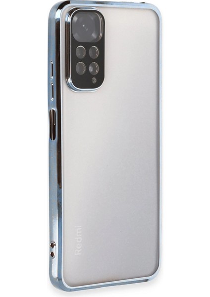Xiaomi Redmi Note 11 Kılıf Razer Lensli Silikon - Açık Mavi Inslm