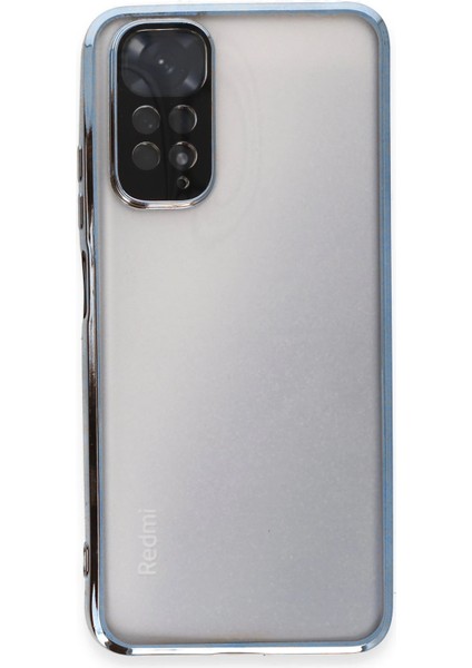 Xiaomi Redmi Note 11 Kılıf Razer Lensli Silikon - Açık Mavi Inslm