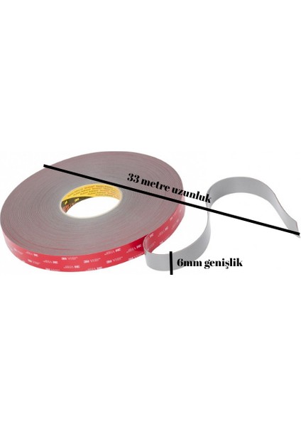 Gph 060 Çift Taraflı Bant (Gri Vhb) 6MMX33MT