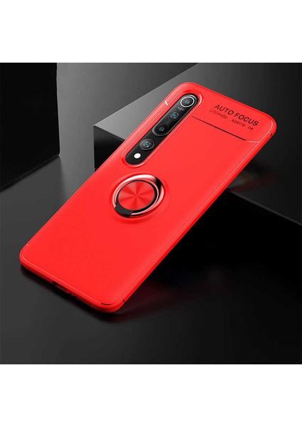 Xiaomi Mi 10 Kılıf Yüzüklü Standlı Renkli Kırılmaz Esnek Silikon Ravel Silikon Kapak