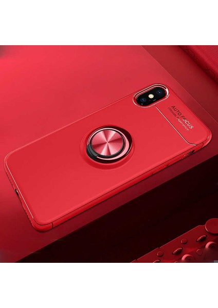 Apple iPhone x Kılıf Yüzüklü Standlı Renkli Kırılmaz Esnek Silikon Ravel Silikon Kapak