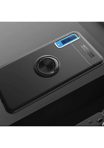 Galaxy A7 2018 Kılıf Yüzüklü Standlı Renkli Kırılmaz Esnek Silikon Ravel Silikon Kapak