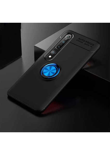 Xiaomi Mi 10 Kılıf Yüzüklü Standlı Renkli Kırılmaz Esnek Silikon Ravel Silikon Kapak