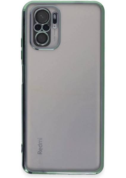 Xiaomi Redmi Note 10 Kılıf Razer Lensli Silikon - Yeşil Inslm