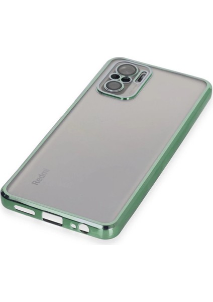 Xiaomi Redmi Note 10 Kılıf Razer Lensli Silikon - Yeşil Inslm