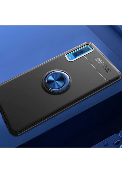 Galaxy A7 2018 Kılıf Yüzüklü Standlı Renkli Kırılmaz Esnek Silikon Ravel Silikon Kapak