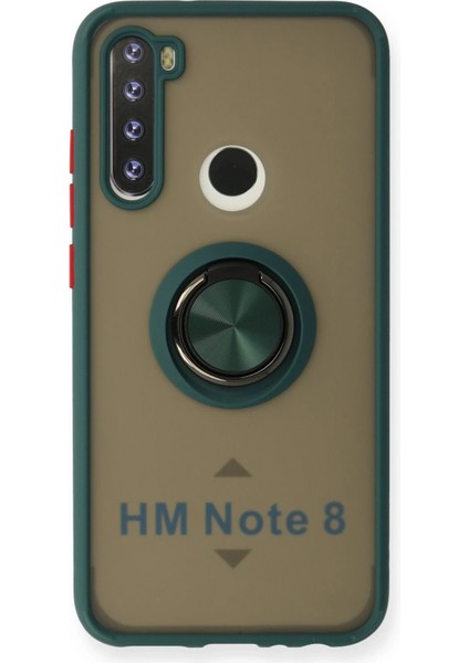 Xiaomi Redmi Note 8 Kılıf Montreal Yüzüklü Silikon Kapak - Yeşil Inslm