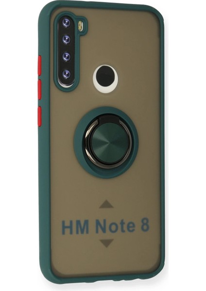 Xiaomi Redmi Note 8 Kılıf Montreal Yüzüklü Silikon Kapak - Yeşil Inslm