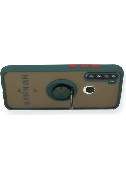 Xiaomi Redmi Note 8 Kılıf Montreal Yüzüklü Silikon Kapak - Yeşil Inslm