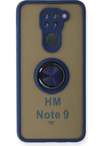 Xiaomi Redmi Note 9 Kılıf Montreal Yüzüklü Silikon Kapak - Lacivert Inslm