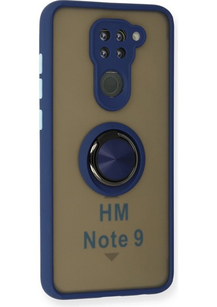 Xiaomi Redmi Note 9 Kılıf Montreal Yüzüklü Silikon Kapak - Lacivert Inslm