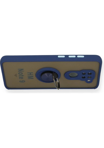 Xiaomi Redmi Note 9 Kılıf Montreal Yüzüklü Silikon Kapak - Lacivert Inslm