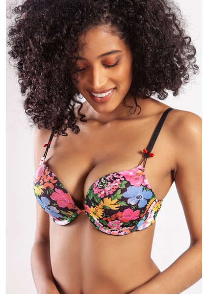 Garden Heavy Push Up Bra, Siyah Konforlu ve Şık Sütyen