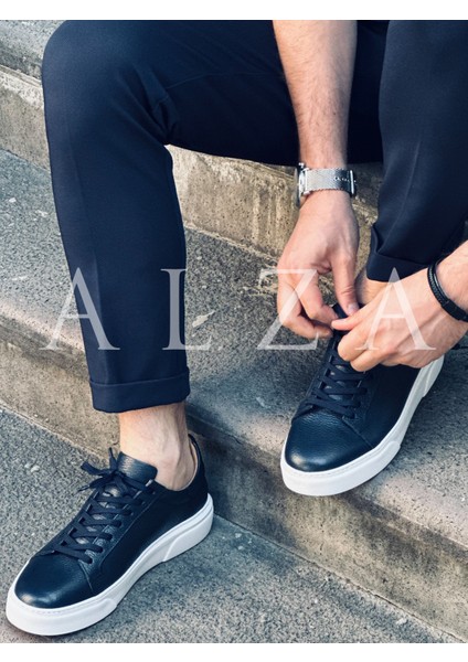 Premium Kalite Hakiki Deri Erkek Sneaker, Günlük Rahat Ayakkabı, Ultra Konfor Taban