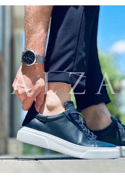 Premium Kalite Hakiki Deri Erkek Sneaker, Günlük Rahat Ayakkabı, Ultra Konfor Taban