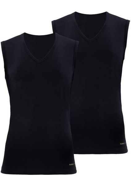 Tender Cotton 2'li V Yaka Siyah Atlet 9677