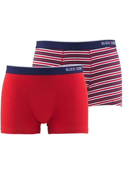 Stripes 2'li Kırmızı Boxer 9551