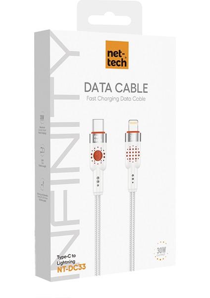 NT-DC33 30W Plastik 100 cm Type-C To Lightning Şarj ve Data Kablosu (Beyaz) fiyatları