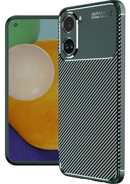 Xiaomi Poco X7 Pro Kılıf Auto Focus Karbon Kapak - Koyu Yeşil Inslm