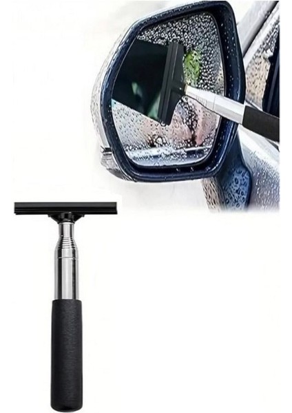 98 cm Uzayabilen Dikiz Yana Sileceği Teleskopik Araba Ayna Camı Temizleme Aparatı