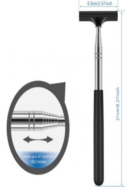 98 cm Uzayabilen Dikiz Yana Sileceği Teleskopik Araba Ayna Camı Temizleme Aparatı fiyatları