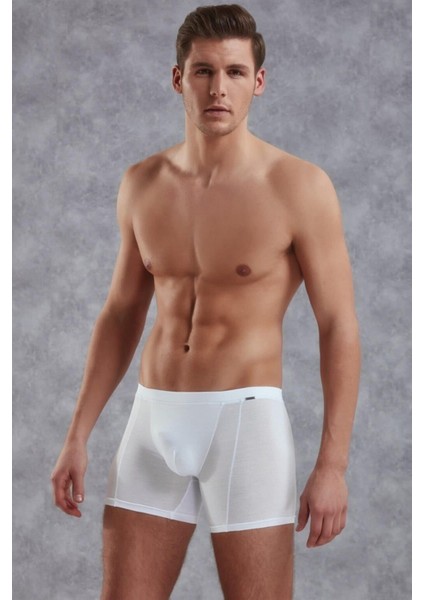 Erkek Micro Modal Torbalı Normal Paça Beyaz Boxer 1510