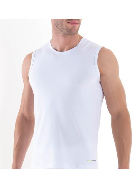 Tender Cotton Sıfır Yaka Sıfır Kol Beyaz Atlet 9234