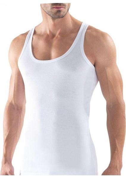 Sporcu Fitilli Kaşkorse Beyaz Atlet 9340