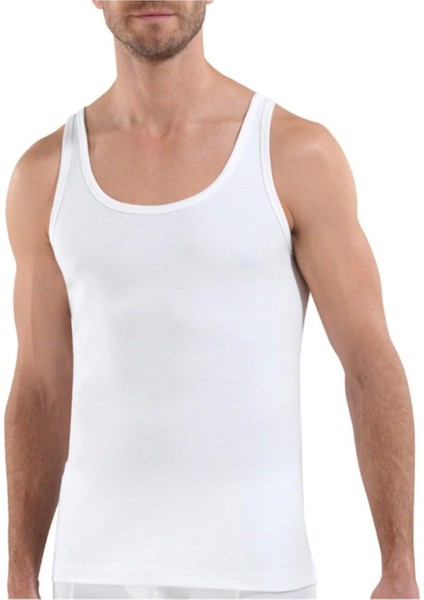 Erkek %100 Pamuk 2'li Beyaz Atlet 9485