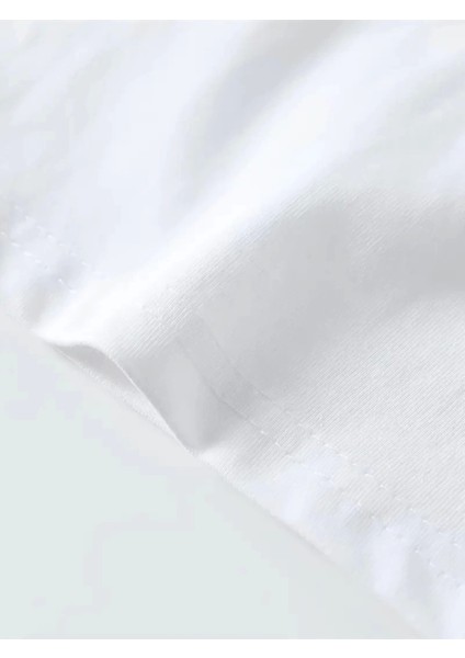 Baskılı Oversize Bisiklet Yaka T-Shirt - Beyaz modelleri