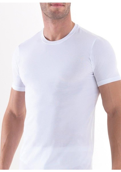 Erkek Aura Beyaz Kısa Kol T-Shirt C6T0N5O9 modelleri