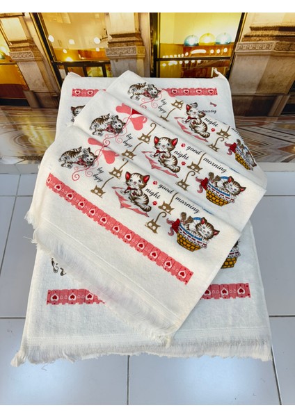 %100 Pamuk 3'lü 40X60 Baskılı Mutfak Havlusu
