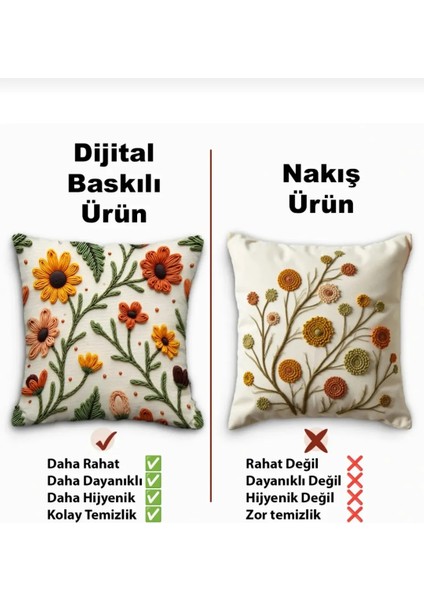 2 Adet Dijital Baskılı Kırlent Kılıfı – Canlı Desenler, Yumuşak Dokunuş modelleri