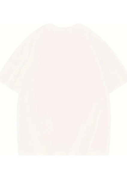 Thousand Baskılı Oversize Bisiklet Yaka T-Shirt - Beyaz modelleri