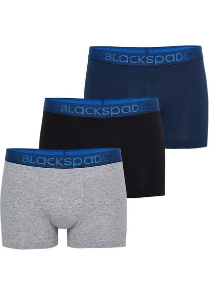 Modern Basics Shorty 3'lü Gri-Lacivert-Siyah-126 Boxer 9472