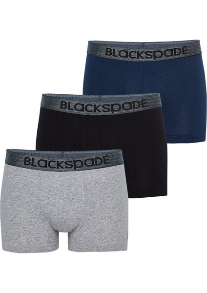 Modern Basics Shorty 3'lü Boxer Siyah-Gri-Lacivert -127 Boxer 9472