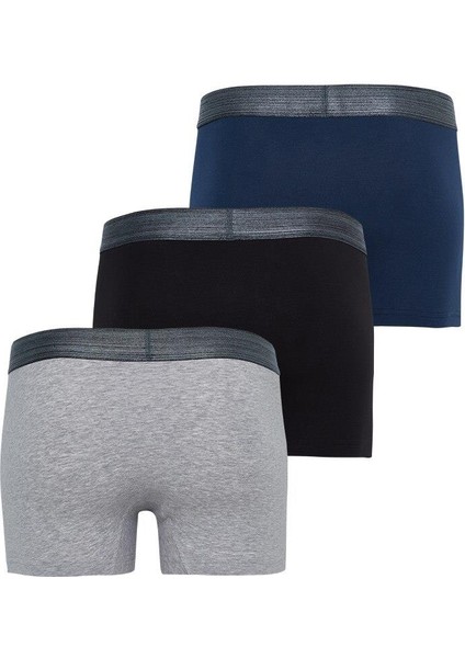 Modern Basics Shorty 3'lü Boxer Siyah-Gri-Lacivert -127 Boxer 9472