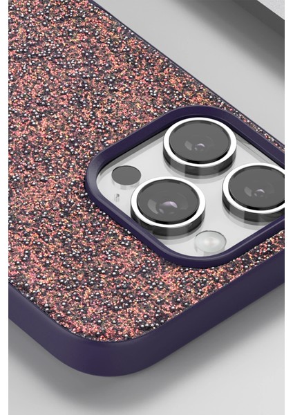 Onegif Iphone 16 Pro Bright Simli Kapak - Pembe Inslm