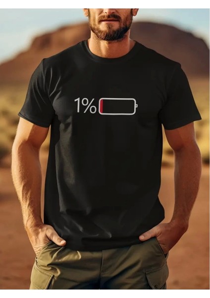 Baskılı Oversize Bisiklet Yaka T-Shirt - Siyah