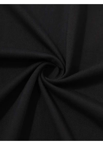 Baskılı Oversize Bisiklet Yaka T-Shirt - Siyah fırsatları