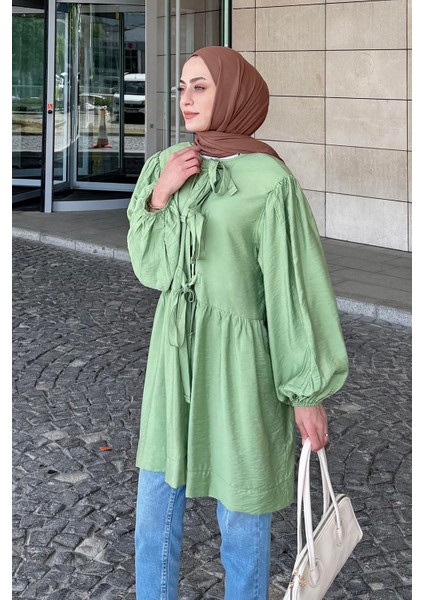 Ön Bağlamalı Iki Parça Ceket Çağla Yeşili