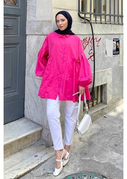 Lopez Balon Kol Tunik Fuşya