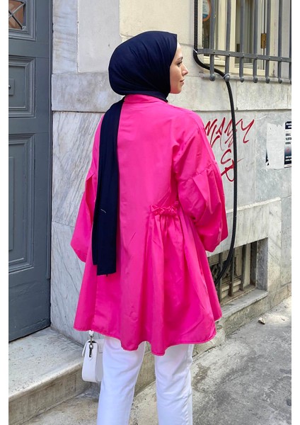 Lopez Balon Kol Tunik Fuşya modelleri