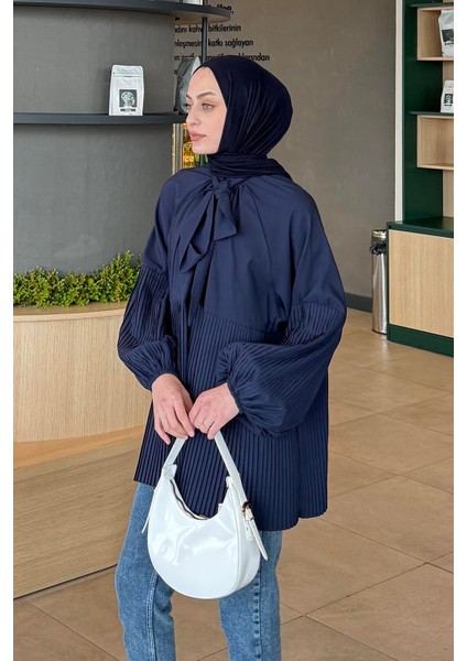 Bağlama Detaylı Tunik Lacivert fiyatları