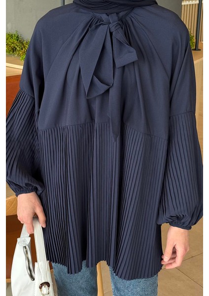 Bağlama Detaylı Tunik Lacivert modelleri